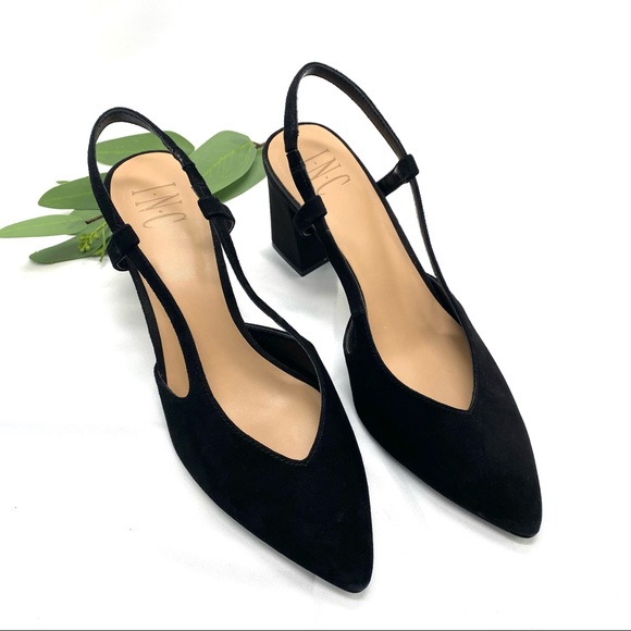 INC Brelina Suede Leather Slingback Heels size 7.5 - Picture 10 of 12